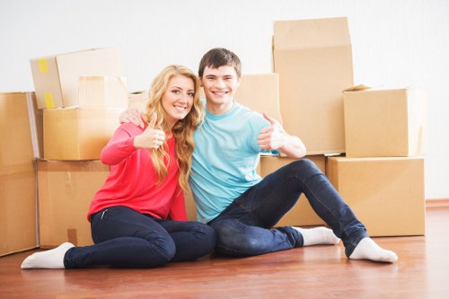 Local moving van loading furniture and boxes in Coulsdon