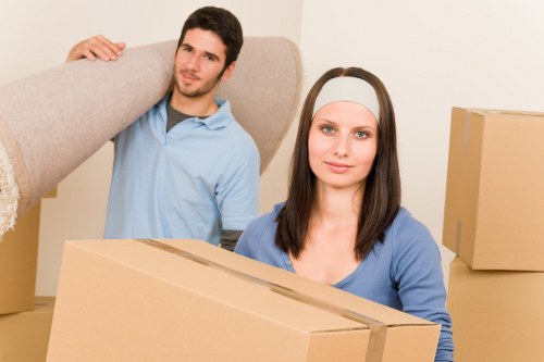 Furniture and boxes being loaded for a Coulsdon house move
